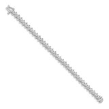 14k White Gold Holds 5.95 carat 35-3.5mm Round Diamond 2-prong S-link 7 inch Tennis Bracelet Mounting