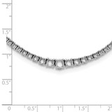 14k White Gold Holds 6.8 carat 1-4.4/2-3.8/2-2.8/4-2.5/138-2.2/2-1.4mm Round Graduated Diamond 16 inch Necklace Mounting