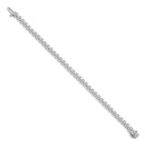 14k White Gold Holds 7 carat 38-3.6mm Round Diamond 3-prong 7 inch Tennis Bracelet Mounting