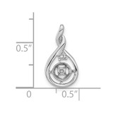 14k White Gold Holds 7mm Pearl & 2mm Diamond Pendant Mounting