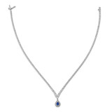 14k White Gold Holds 9.29 carat 7-3.5/4-3.2/4-3.0/4-2.6/138-2.3mm Diamond with Jump Ring and No Pendant 17 inch V-Necklace Mounting