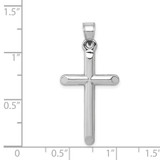 14k White Gold Hollow Cross Pendant - D3-03891E04-1915