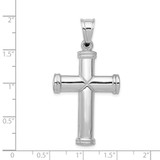 14k White Gold Hollow Cross Pendant - D3-95CEA39B-4070