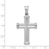 14k White Gold Hollow Cross Pendant - D3-D9BF942D-5990