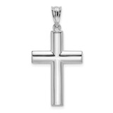 14k White Gold Hollow Cross Pendant - K1-5D1DF1D1-3284
