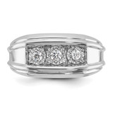 14k White Gold IBGoodman Men's 1 carat Diamond Complete Ring