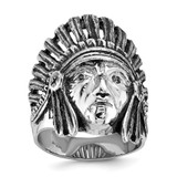 14k White Gold IBGoodman Men's Antiqued Diamond Native Headdress Ring Mounting