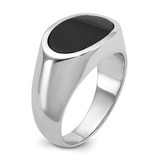 14k White Gold IBGoodman Men's East-West Oval Onyx Complete Ring