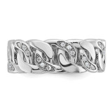 14k White Gold IBGoodman Men's Link Design 1/8 carat Diamond Complete Ring