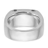 14k White Gold IBGoodman Men's Onyx and 1/4 carat Black Diamond Complete Ring