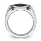 14k White Gold IBGoodman Men's Onyx and Diamond Ring Mounting - B8-076DC1B3-7358
