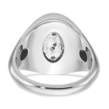 14k White Gold IBGoodman Men's Oval Gemstone and Diamond Ring Mounting