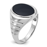 14k White Gold IBGoodman Men's Oval Onyx Complete Ring - B5-7828C30A-7956