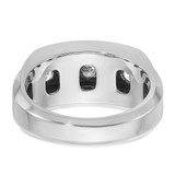 14k White Gold IBGoodman Men's Polished & Satin 3-Row Ring Mounting