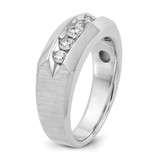 14k White Gold IBGoodman Men's Polished & Satin 5-Stone Ring Mounting - B6-2750FB6D-1143