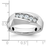 14k White Gold IBGoodman Men's Polished & Satin 5-Stone Ring Mounting - B6-6F2C78FD-6261