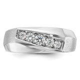 14k White Gold IBGoodman Men's Polished & Satin 5-Stone Ring Mounting - B6-6F2C78FD-6261