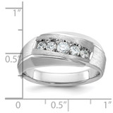 14k White Gold IBGoodman Men's Polished & Satin 5-Stone Ring Mounting - B6-B8B7E4A4-4240
