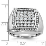 14k White Gold IBGoodman Men's Polished & Satin Cluster Ring Mounting - B5-A8F9EE35-1335