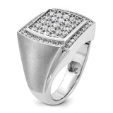 14k White Gold IBGoodman Men's Polished & Satin Cluster Ring Mounting - B5-A8F9EE35-1335