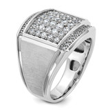 14k White Gold IBGoodman Men's Polished & Satin Cluster Ring Mounting - B5-BB3E7F6B-3796