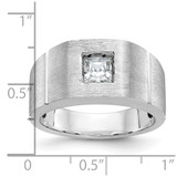 14k White Gold IBGoodman Men's Polished & Satin Solitaire Ring Mounting