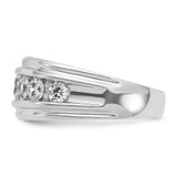 14k White Gold IBGoodman Men's Polished and Grooved Ring Mounting - B6-0BC14C31-3918