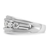 14k White Gold IBGoodman Men's Polished and Grooved Ring Mounting - B6-E918A4A8-5510