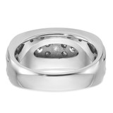 14k White Gold IBGoodman Men's Polished and Grooved Ring Mounting - B6-E918A4A8-5510