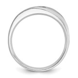 14k White Gold IBGoodman Men's Polished and Satin 1/10 carat Diamond Complete Ring