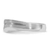 14k White Gold IBGoodman Men's Polished and Satin 1/10 carat Diamond Complete Ring