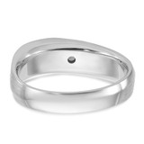 14k White Gold IBGoodman Men's Polished and Satin 1/10 carat Diamond Complete Ring