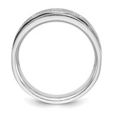 14k White Gold IBGoodman Men's Polished and Satin 1/2 carat Diamond Complete Ring
