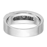 14k White Gold IBGoodman Men's Polished and Satin 1/4 carat Diamond Complete Ring - B5-EF7CD33A-6582