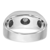 14k White Gold IBGoodman Men's Polished and Satin 1/5 carat Diamond Complete Ring