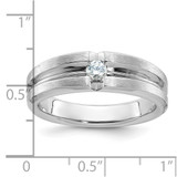 14k White Gold IBGoodman Men's Polished and Satin 1/6 carat Diamond Complete Ring - B5-F5F41287-3832