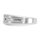 14k White Gold IBGoodman Men's Polished and Satin 1/6 carat Diamond Complete Ring - B5-F5F41287-3832