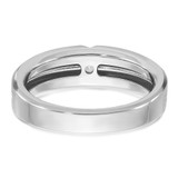 14k White Gold IBGoodman Men's Polished and Satin 1/6 carat Diamond Complete Ring - B5-F5F41287-3832
