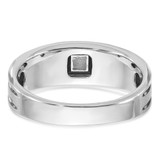 14k White Gold IBGoodman Men's Polished and Satin 1/6 carat Diamond Complete Ring - B6-717259D7-8802