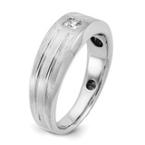 14k White Gold IBGoodman Men's Polished and Satin 1/6 carat Diamond Complete Ring - B6-717259D7-8802