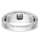 14k White Gold IBGoodman Men's Polished and Satin 1/6 carat Diamond Complete Ring - B6-7958E4EB-7772