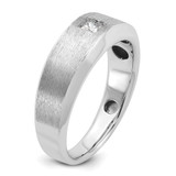 14k White Gold IBGoodman Men's Polished and Satin 1/6 carat Diamond Complete Ring - B6-7958E4EB-7772