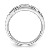 14k White Gold IBGoodman Men's Polished and Satin Diamond Ring Mounting - B5-0F1FFDCD-6106