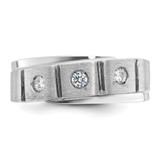 14k White Gold IBGoodman Men's Polished and Satin Diamond Ring Mounting - B5-0F1FFDCD-6106