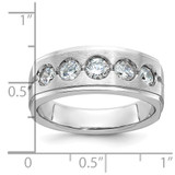 14k White Gold IBGoodman Men's Polished and Satin Diamond Ring Mounting - B5-40FD48E3-1356