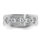 14k White Gold IBGoodman Men's Polished and Satin Diamond Ring Mounting - B5-40FD48E3-1356