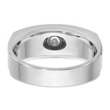14k White Gold IBGoodman Men's Polished and Satin Diamond Ring Mounting - B5-40FD48E3-1356