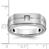 14k White Gold IBGoodman Men's Polished and Satin Diamond Ring Mounting - B6-284DEFBD-3909