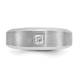 14k White Gold IBGoodman Men's Polished and Satin Diamond Ring Mounting - B6-3ABA6AF2-5145
