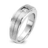 14k White Gold IBGoodman Men's Polished and Satin Diamond Ring Mounting - B6-AFEC7F04-9936